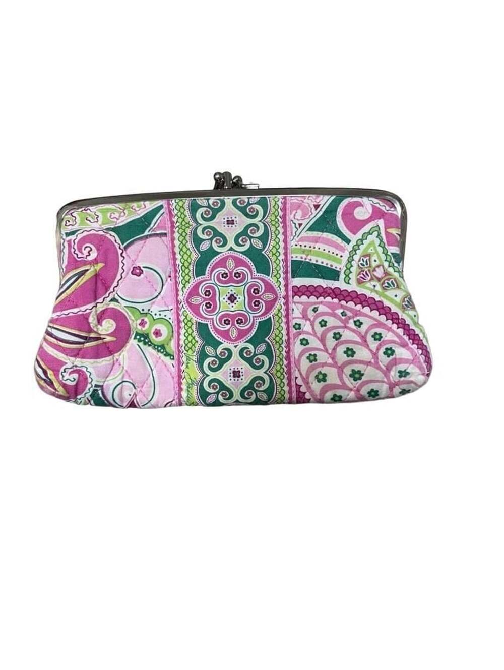 Vera Bradley Pinwheel Pink Kiss Lock Photo Holder Wallet